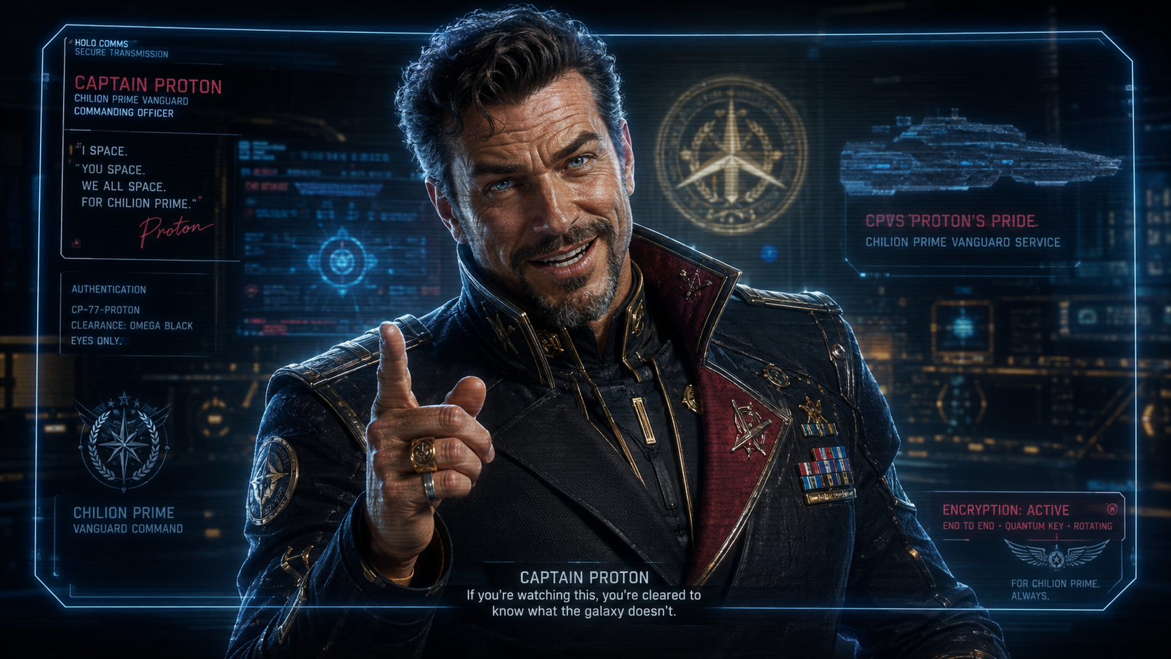 Captain Proton holographic transmission